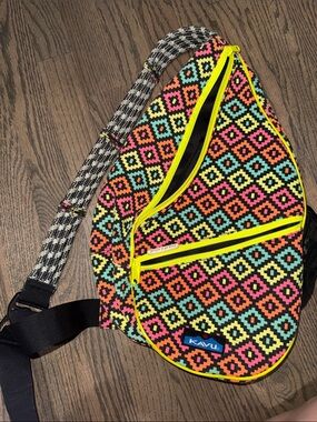 Kavu Neon Geo Rope Sling Bag - Yellow, Pink, Orange, Blue, Green, Black